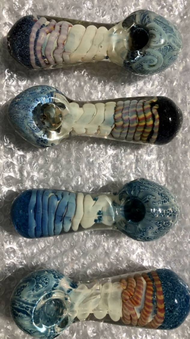  Blue Hand Pipe Accessories Glassware