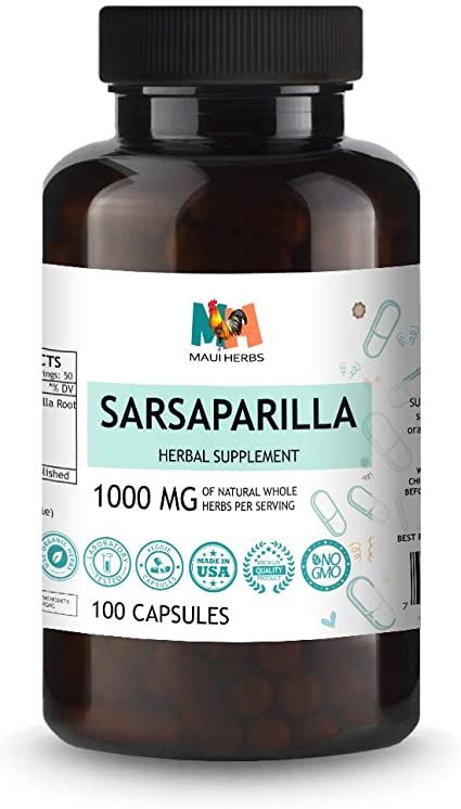 Sarsaparilla Capsules, 1000mg Per Serving, Organic Sarsaparilla Root (Smilax Medica) (100 Capsules) Capsules / Tablets Capsule