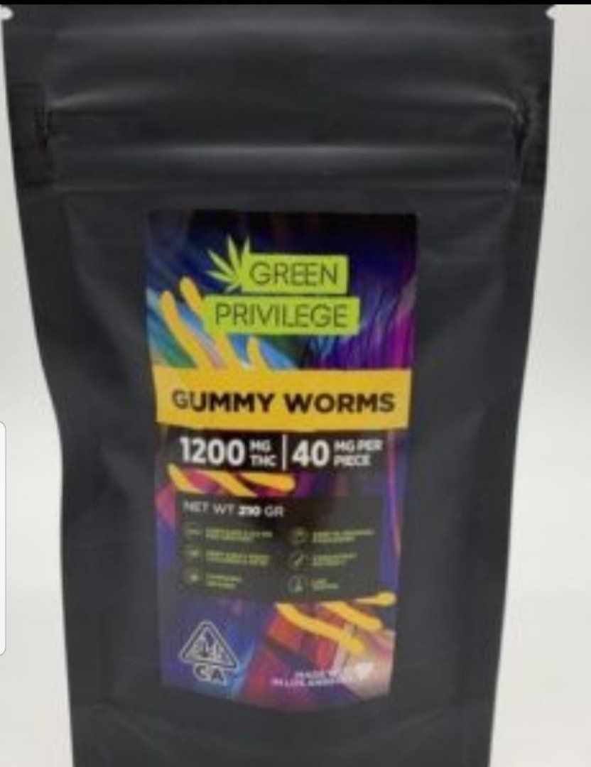 GREEN PRIVLEGE 1200MG Gummy Worms Edibles Gummies