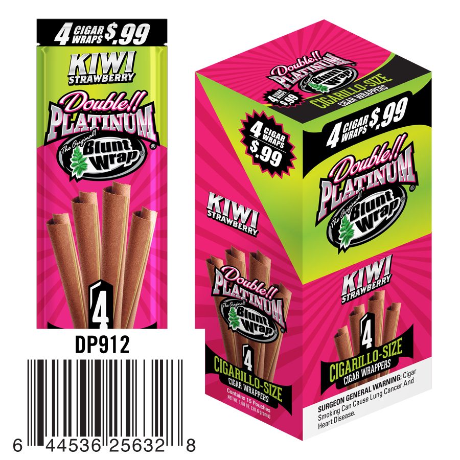 Double Platinum Blunt Wrap Blunt Wrap Kiwi Strawberry Accessories Paper / Rolling Supplies