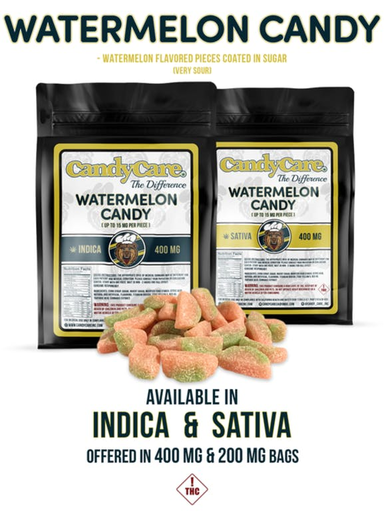 CandyCare Watermelon Bites Indica 400MG Edibles Gummies