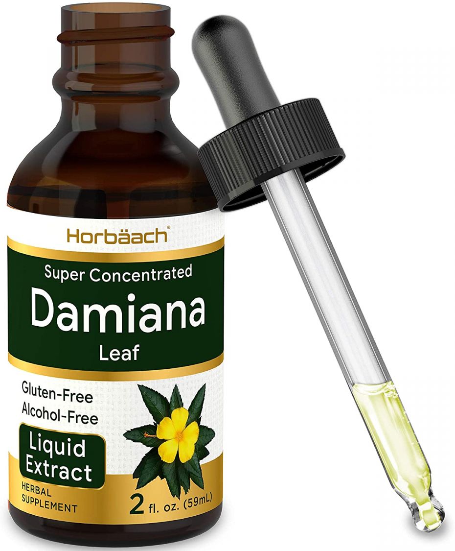 Horbaach Damiana Leaf Herb Extract | Alcohol Free | 2 fl oz | Vegetarian, Non-GMO & Gluten Free | Liquid Tincture Tinctures Tincture