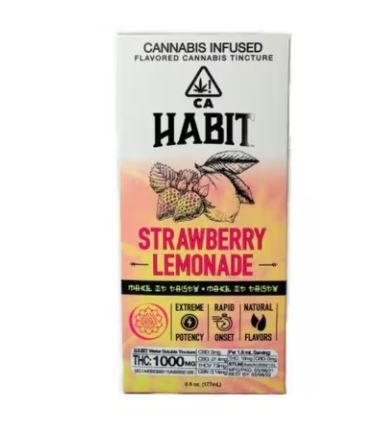 Habit STRAWBERRY LEMONADE Water Soluble Pourable Tincture 1000mg Tinctures Tincture