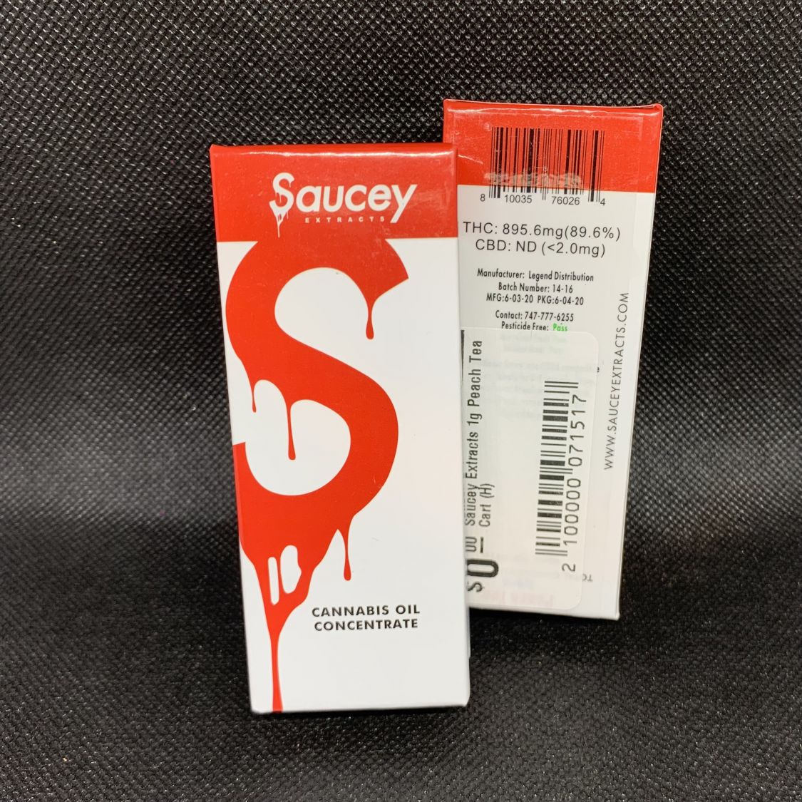 Saucey Peach Tea Cartridges 510 Thread