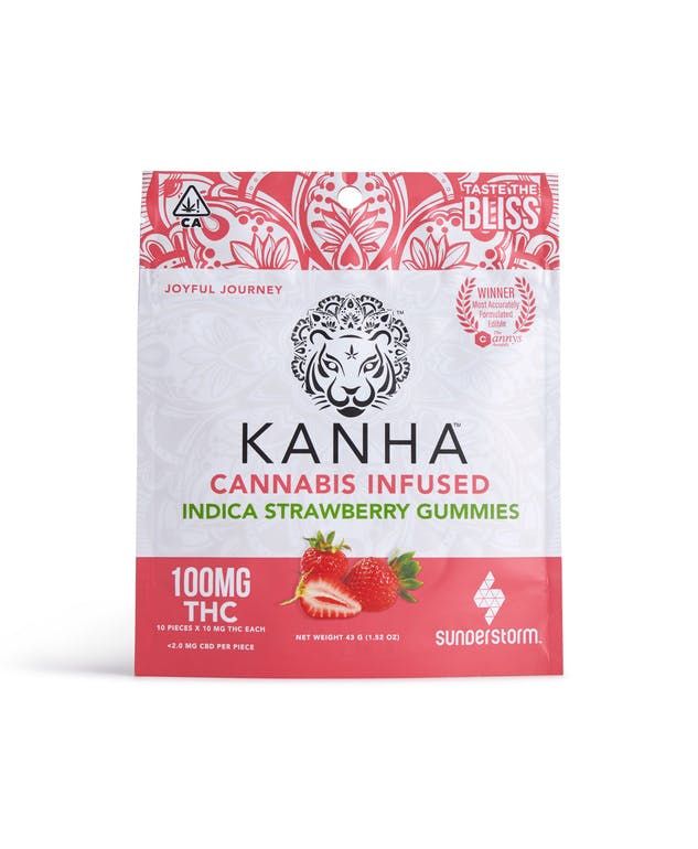 Kanha Kanha Indica Strawberry Gummies 100mg Edibles Gummies