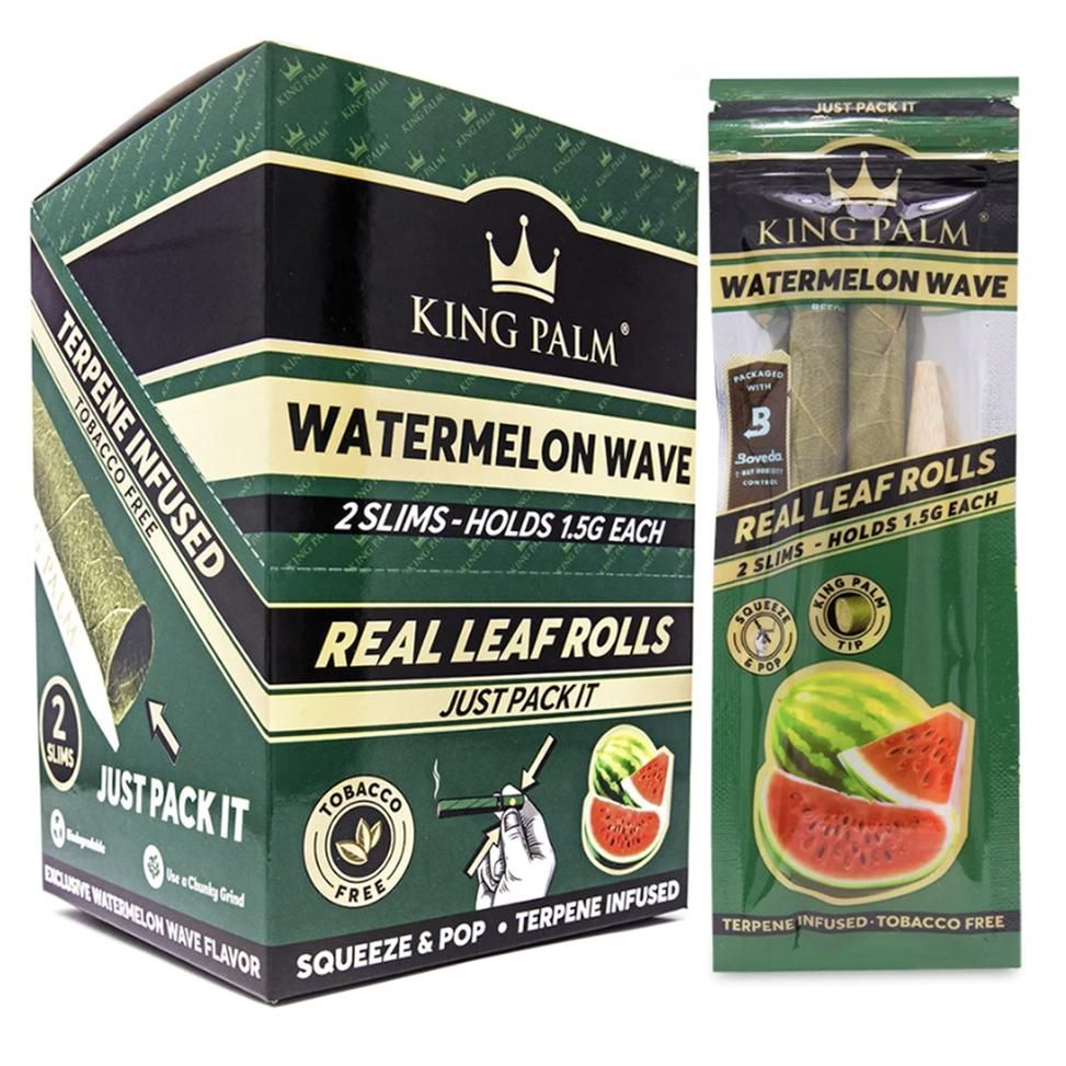 King Palm King Palm Watermelon - 2 Slim Rolls Merch Rolling Papers