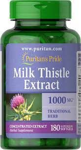 Puritans Pride Milk Thistle 4:1 Extract 1000 Mg (Silymarin) Softgels, 180 Count Capsules / Tablets Capsule