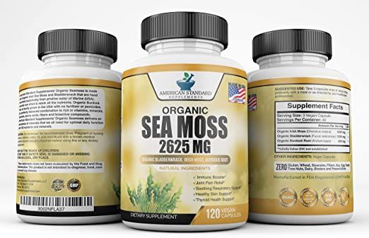  Organic Sea Moss 2625mg Capsules / Tablets Capsule