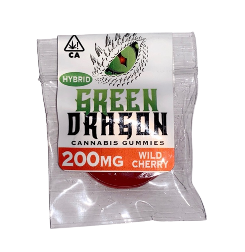 Green Dragon Hybrid Wild Cherry Gummies 200mg Edibles Gummies
