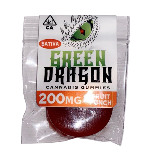 Green Dragon Sativa Fruit Punch Gummies 200mg  