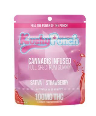 Kushy Punch Kushy Punch 100mg Sativa - Strawberry Edibles Gummies