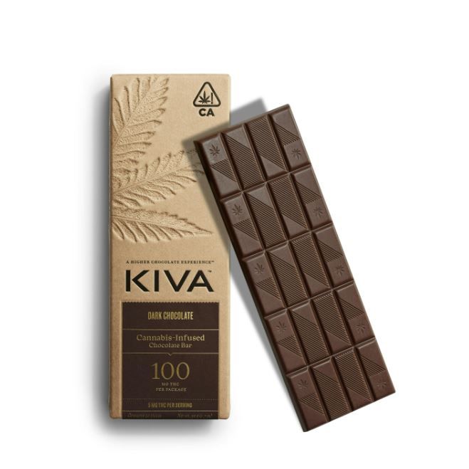 Kiva Confections Kiva Dark Chocolate Bar 100mg Edibles Chocolates