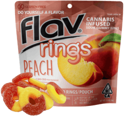 Flav Rings - Peach 100mg Edibles Gummies