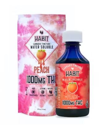 Habit PEACH Water Soluble Pourable Tincture - 1000mg THC Tinctures Tincture