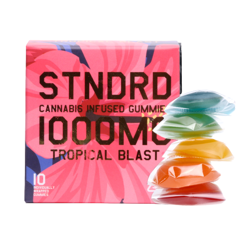 STNDRD Indica Tropical Blast Gummies 1000mg Edibles Gummies