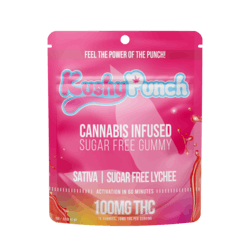 Kushy Punch Sugar Free Lychee Gummy 100mg Edibles Gummies