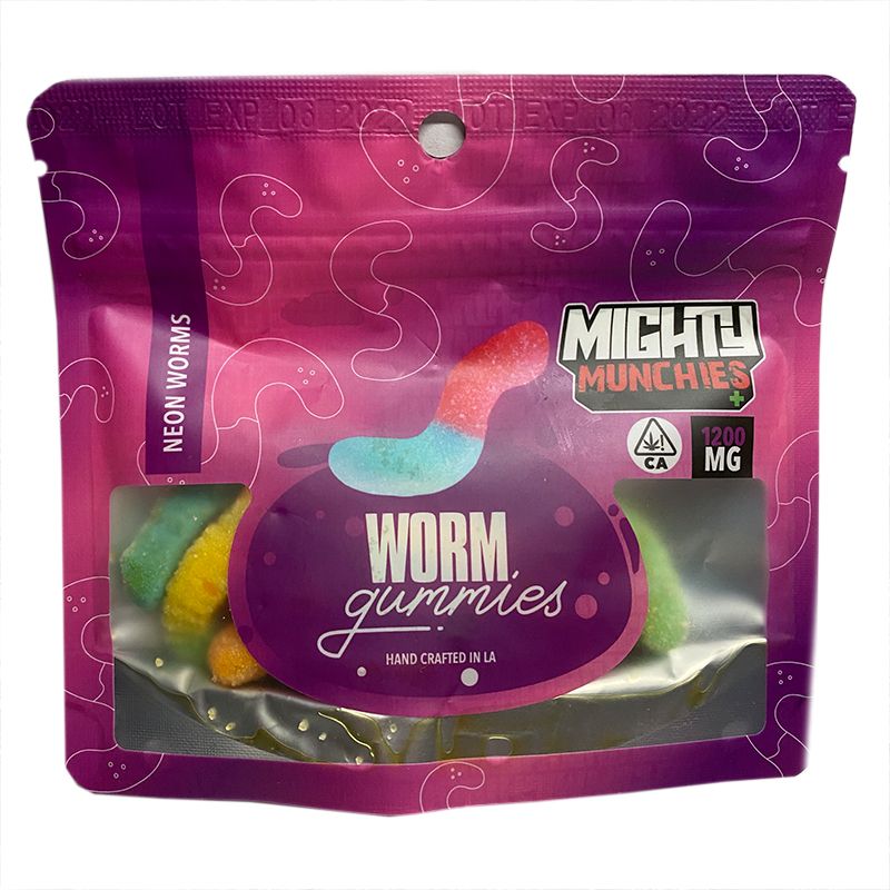 Mighty Munchies Neon Worms 1200mg Edibles Gummies