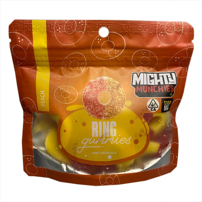 Mighty Munchies Peach Rings 1200mg Edibles Gummies