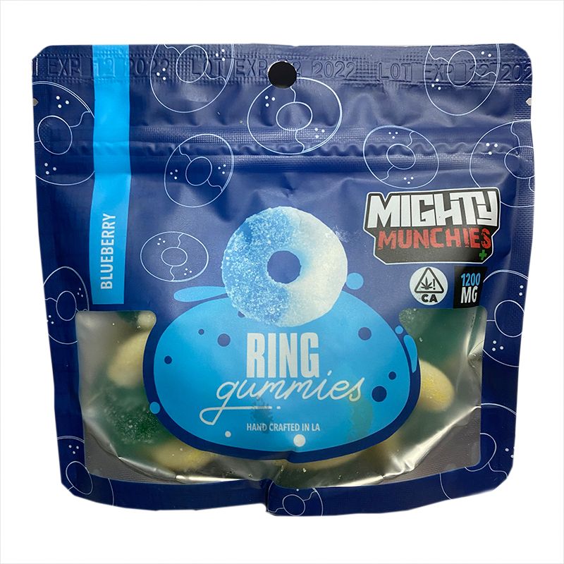 Mighty Munchies Blueberry Rings 1200mg Edibles Gummies