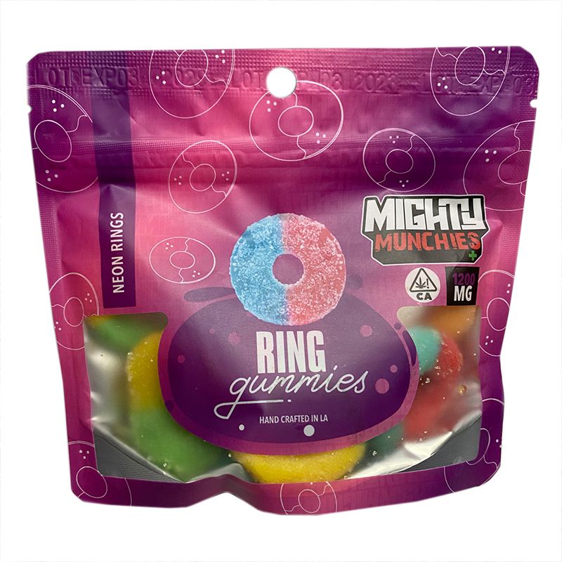 Mighty Munchies Neon Rings 1200mg Edibles Gummies