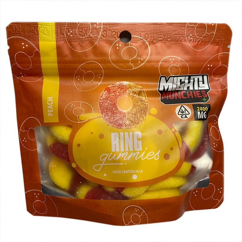 Mighty Munchies Peach Rings 2400mg Edibles Gummies