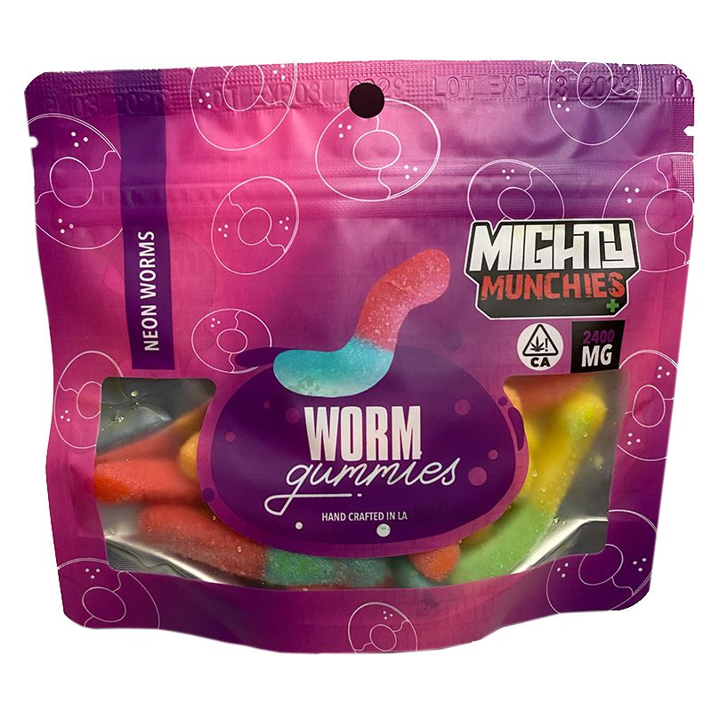 Mighty Munchies Neon Worms 2400mg Edibles Gummies
