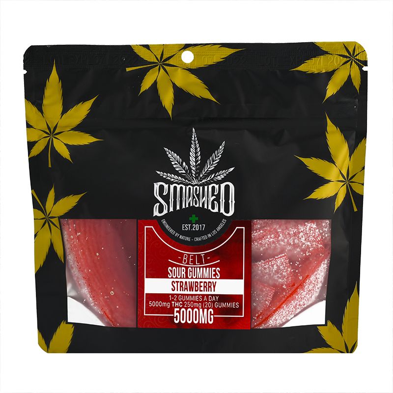 Smashed Strawberry Belts 5000mg Edibles Gummies
