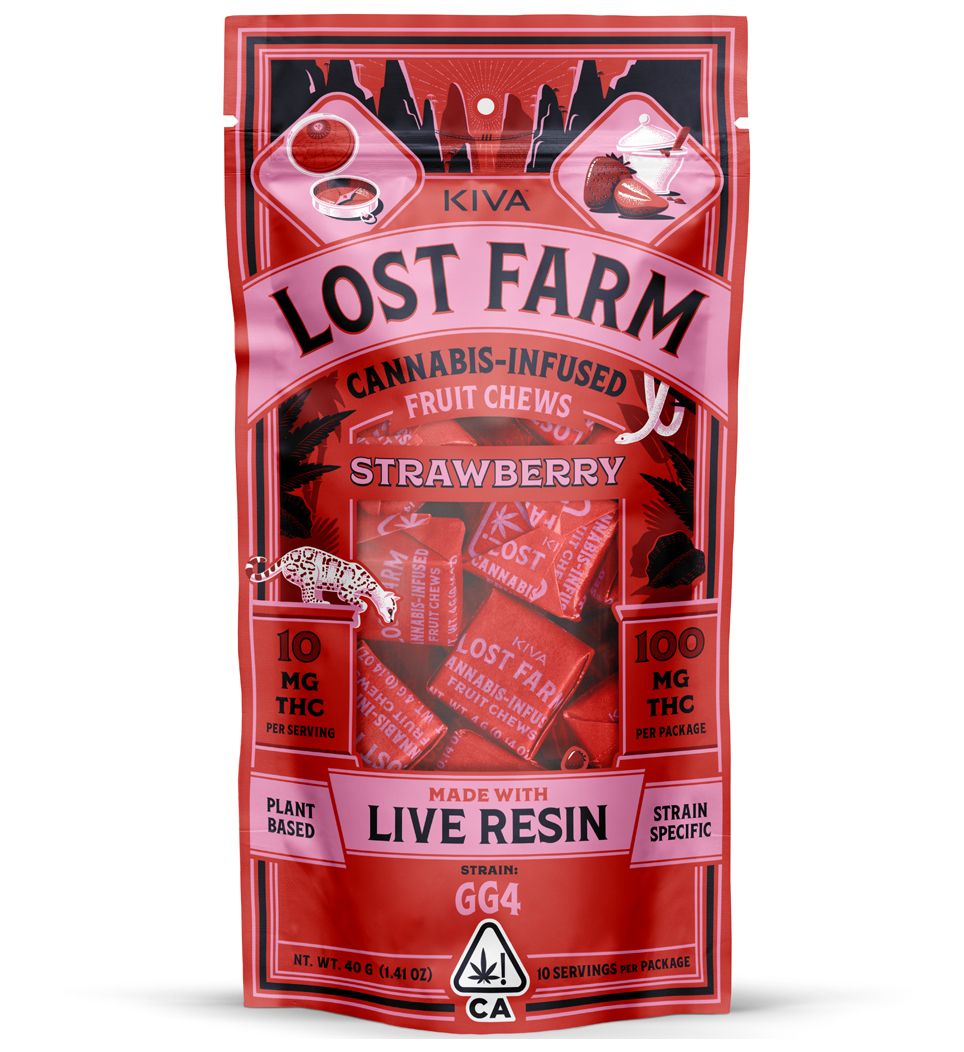 Kiva Confections Lost Farm Chews - Strawberry 'GG4' Edibles Chews