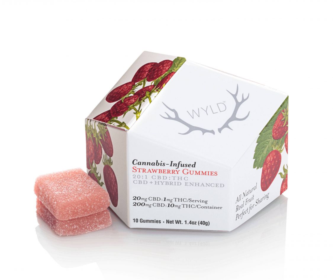 Wyld Strawberry 20:1 CBD + Hybrid Enhanced Gummies Edibles Gummies