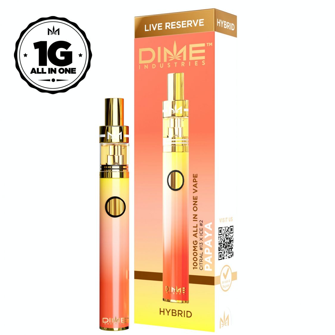 DIME Industries Papaya Live Reserve All-In-One Disposable Vaporizers Disposable