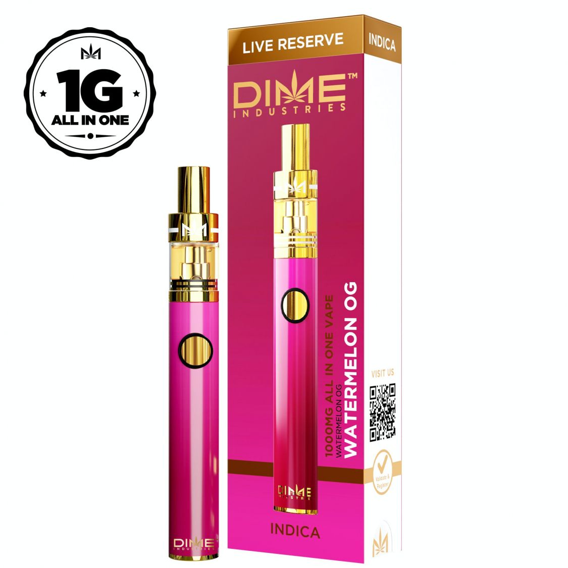 DIME Industries Watermelon OG Live Reserve All-In-One Disposable Vaporizers Disposable