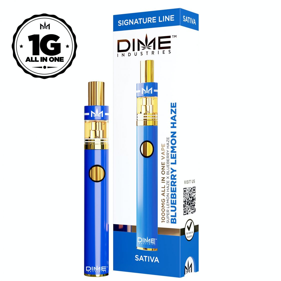 DIME Industries Blueberry Lemon Haze All-In-One Disposable Vaporizers Disposable