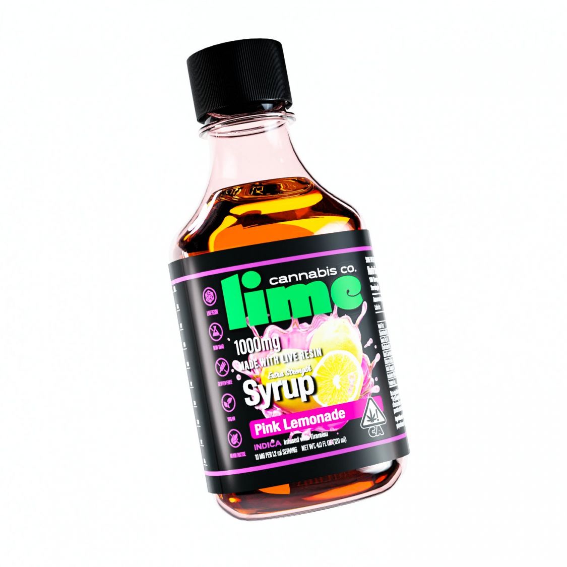 Lime Pink Lemonade 1000mg Live Resin THC Syrup  