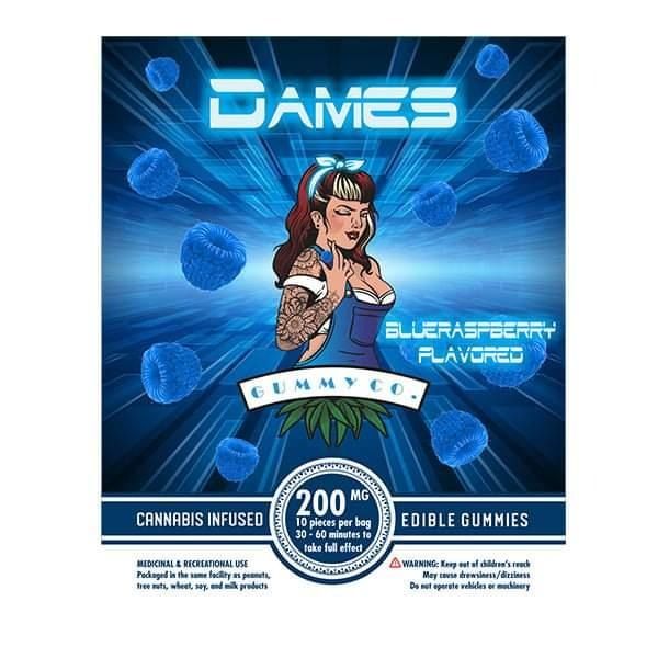 DAMES SOUR BLUE RASPBERRY - 200MG Edibles Gummies