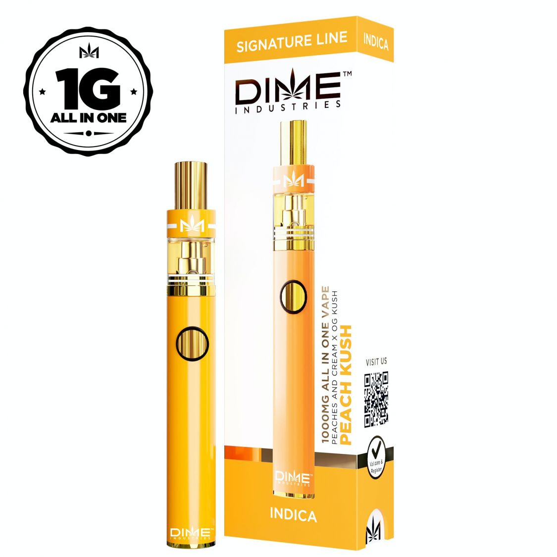 DIME Industries Peach Kush All-In-One Disposable Vaporizers Disposable