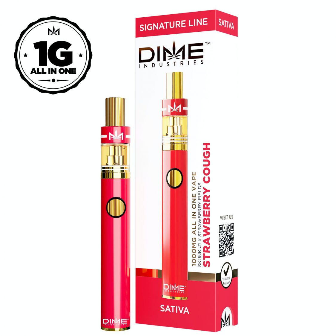 DIME Industries Strawberry Cough All-In-One Disposable Vaporizers Disposable