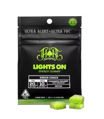 Heavy Hitters Lights On THCv Energy Gummy (Green Crack) 20mg THC:10mg THCv (S) Edibles Gummies
