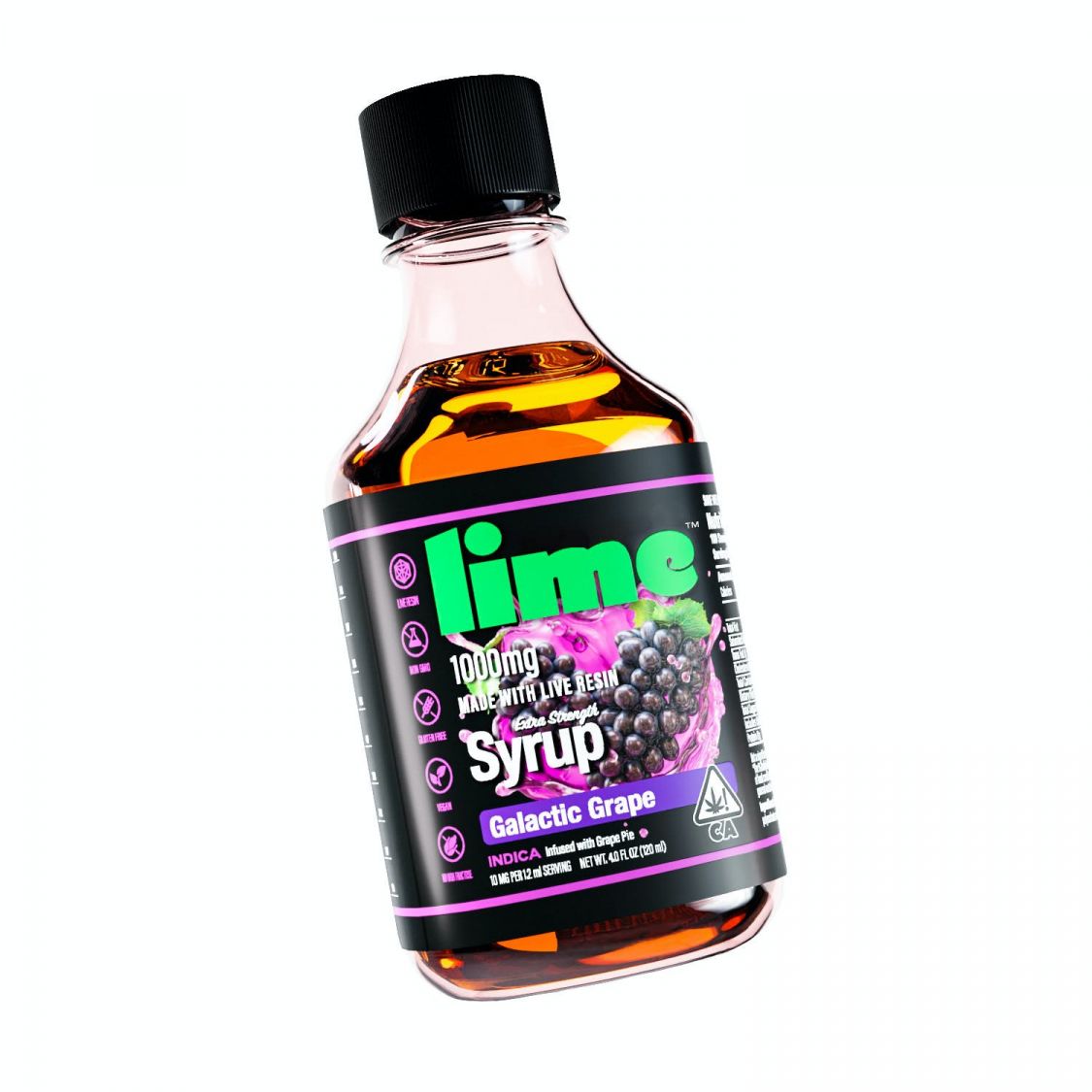 Lime Galactic Grape 1000mg Live Resin THC Syrup Drinks Other