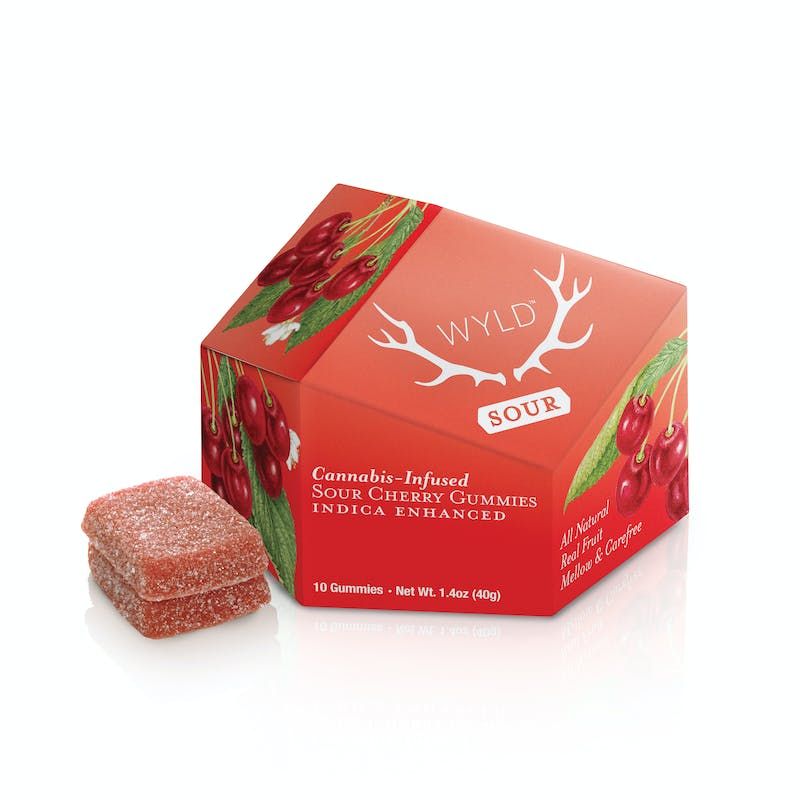 WYLD Sour Cherry Indica Enhanced Gummies Edibles Gummies