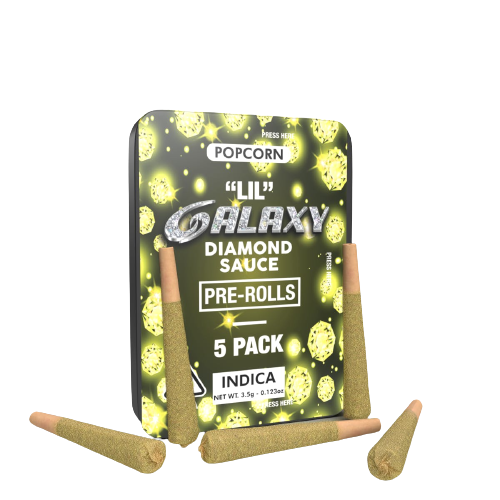 Galaxy Popcorn 5pk Diamond Sauce Infused Prerolls Pre-rolls Infused Pre-Rolls