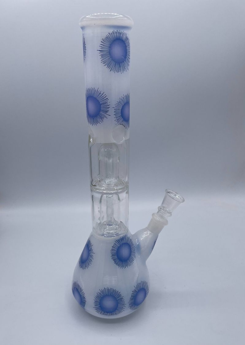  Blue & White design long neck bong  