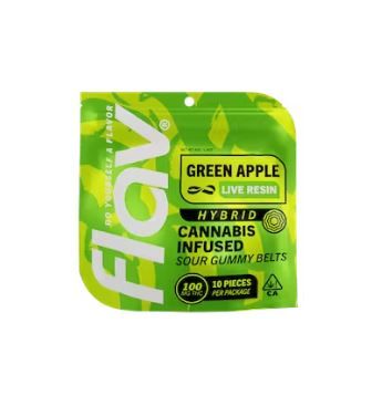 Flav Live Resin Apple Belt - 100mg Edibles Gummies