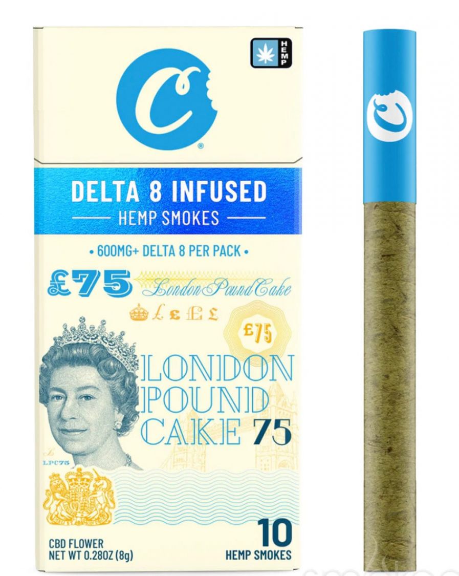 COOKIES DELTA 8 INFUSED- LONDON POUND CAKE 75 Pre-rolls Infused Pre-Rolls