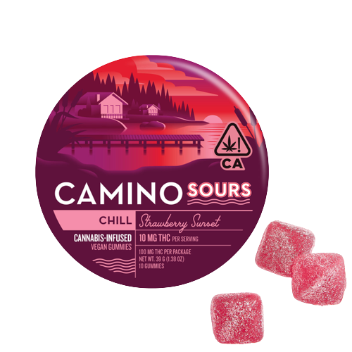 Kiva Confections Camino Sours - Strawberry Sunset 'Chill' Gummies Edibles Gummies