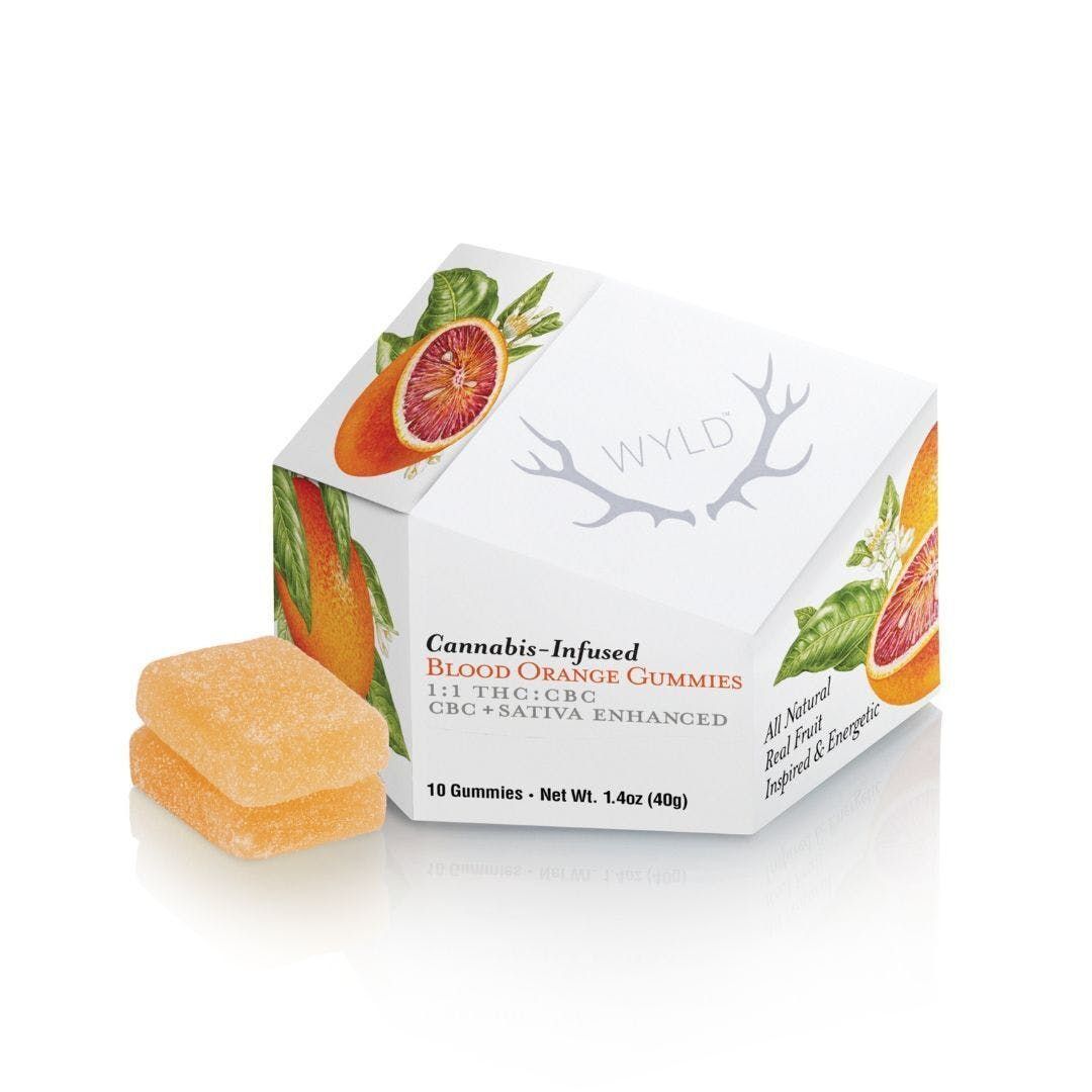 Wyld Blood Orange 1:1 CBC + Sativa Enhanced Gummies Edibles Gummies