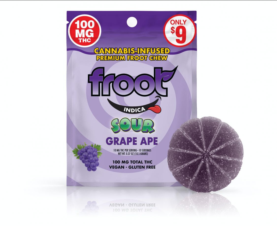 Froot Sour Grape 100mg Single Gummy Edibles Gummies