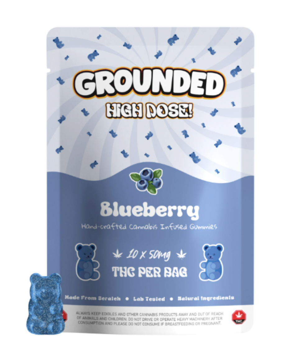 Grounded High Dose Grounded High Dose Blueberry Gummies (500mg THC) Edibles Gummies