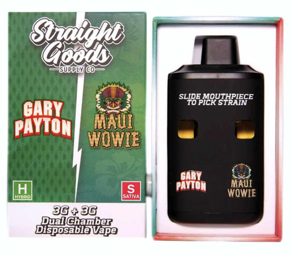 Straight Goods Straight Goods Dual Chamber Vape – Gary Payton (Hybrid) + Maui Wowie (Sativa) (3 Grams + 3 Grams) Vaporizers Disposable