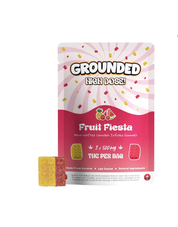 Grounded High Dose Grounded High Dose Bricks – Fruit Fiesta (1500mg THC) Edibles Gummies