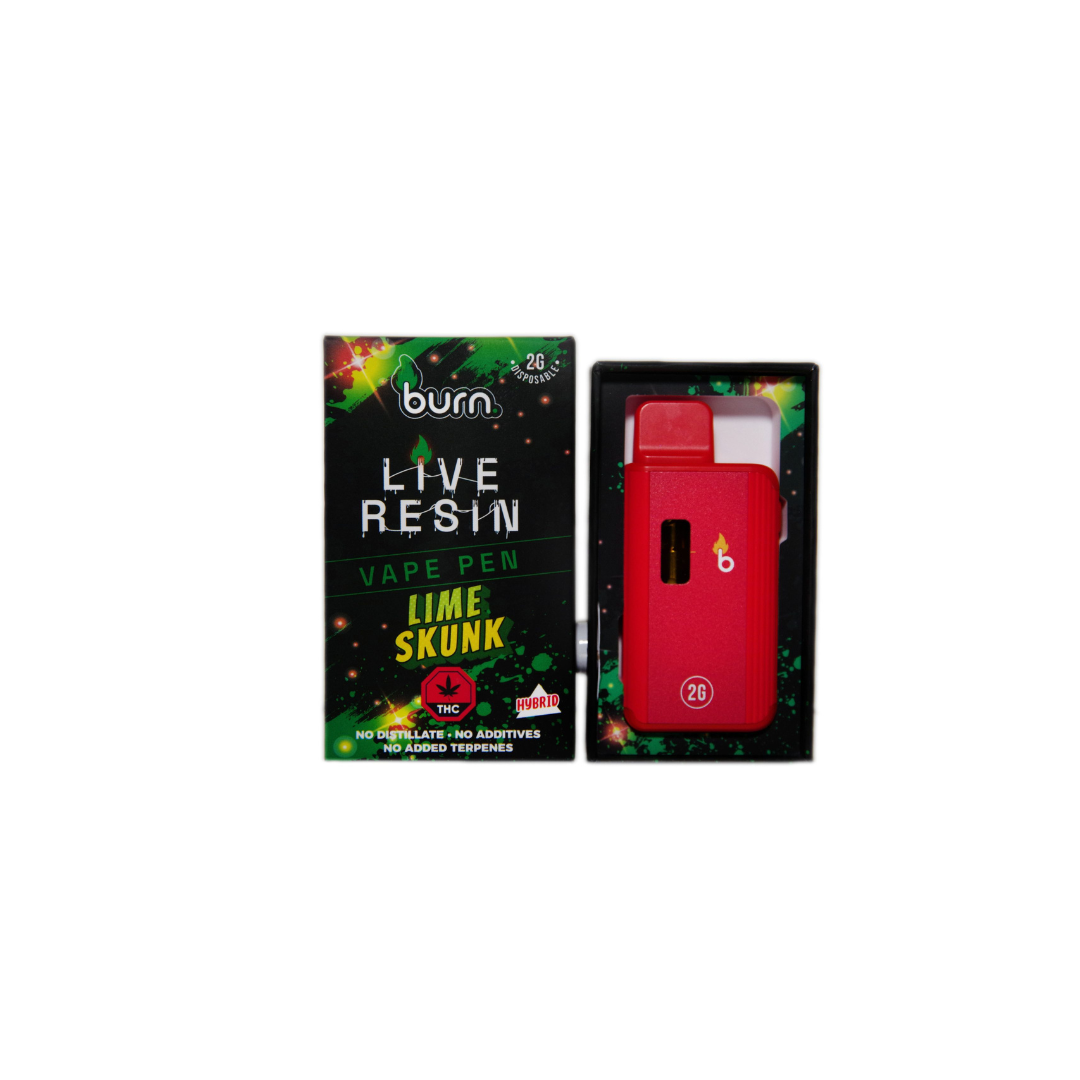Burn Burn - Lime Skunk Live Resin Disposable Pen (2g) Vaporizers Disposable